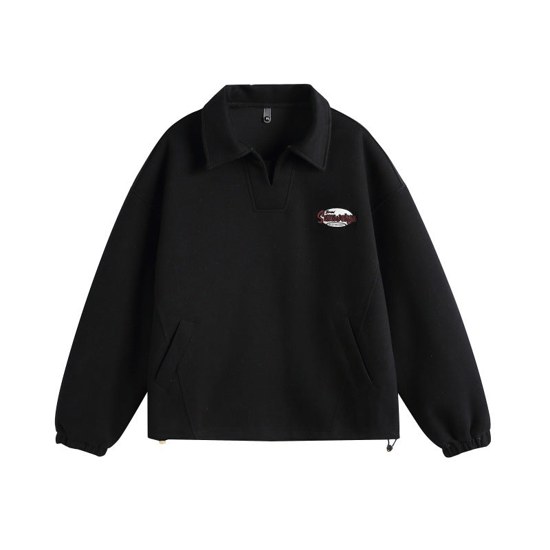 Unisex Casual Polo Sweatshirt with open Kent collar, Oversized cut and front pockets Chichicherry