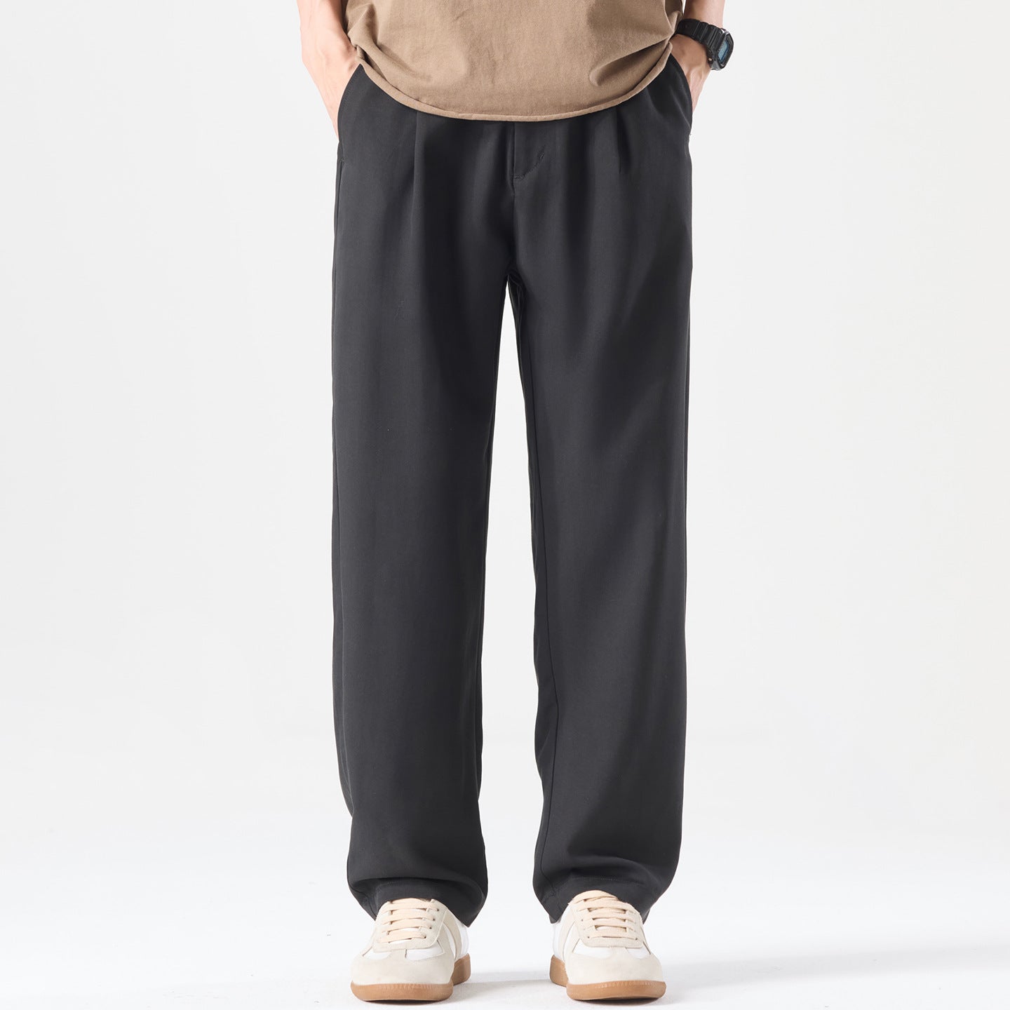 Men's wide pleated trousers in relaxed fit made of cotton twill Chichicherry