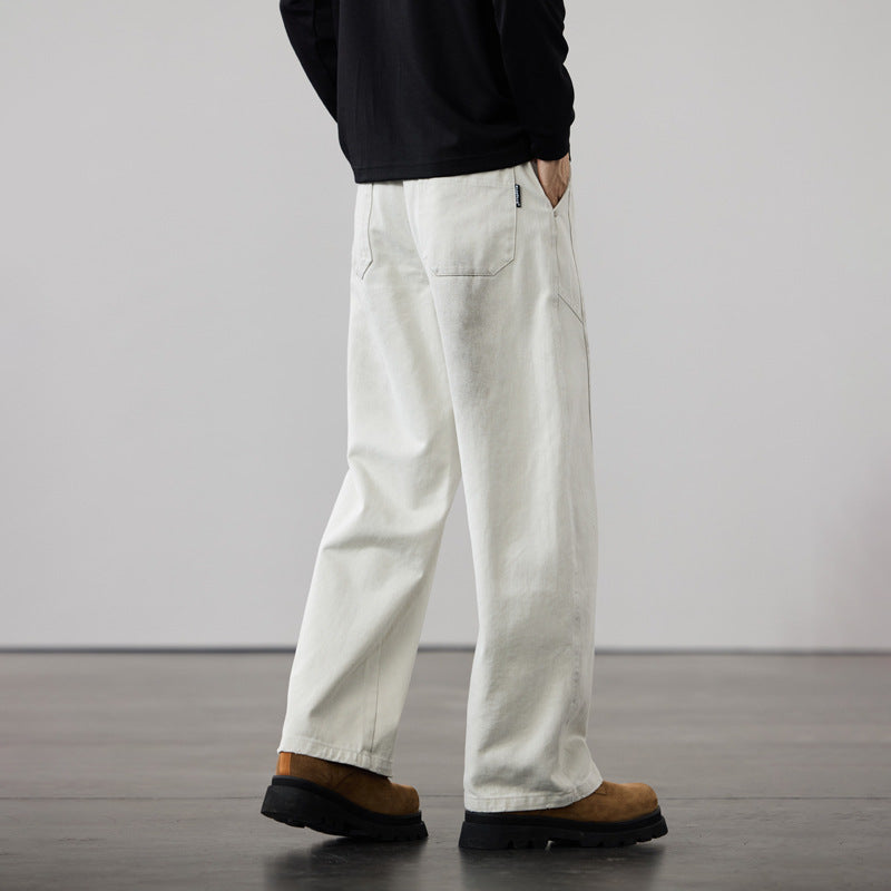 Men's Wide Cut Cotton Canvas Pants in Relaxed Fit Chichicherry