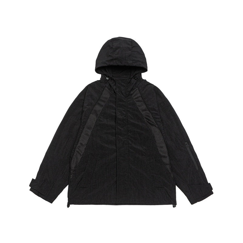 Unisex Oversize Utility Parka with Hood, Mesh Inserts and Concealed Front Flap Chichicherry