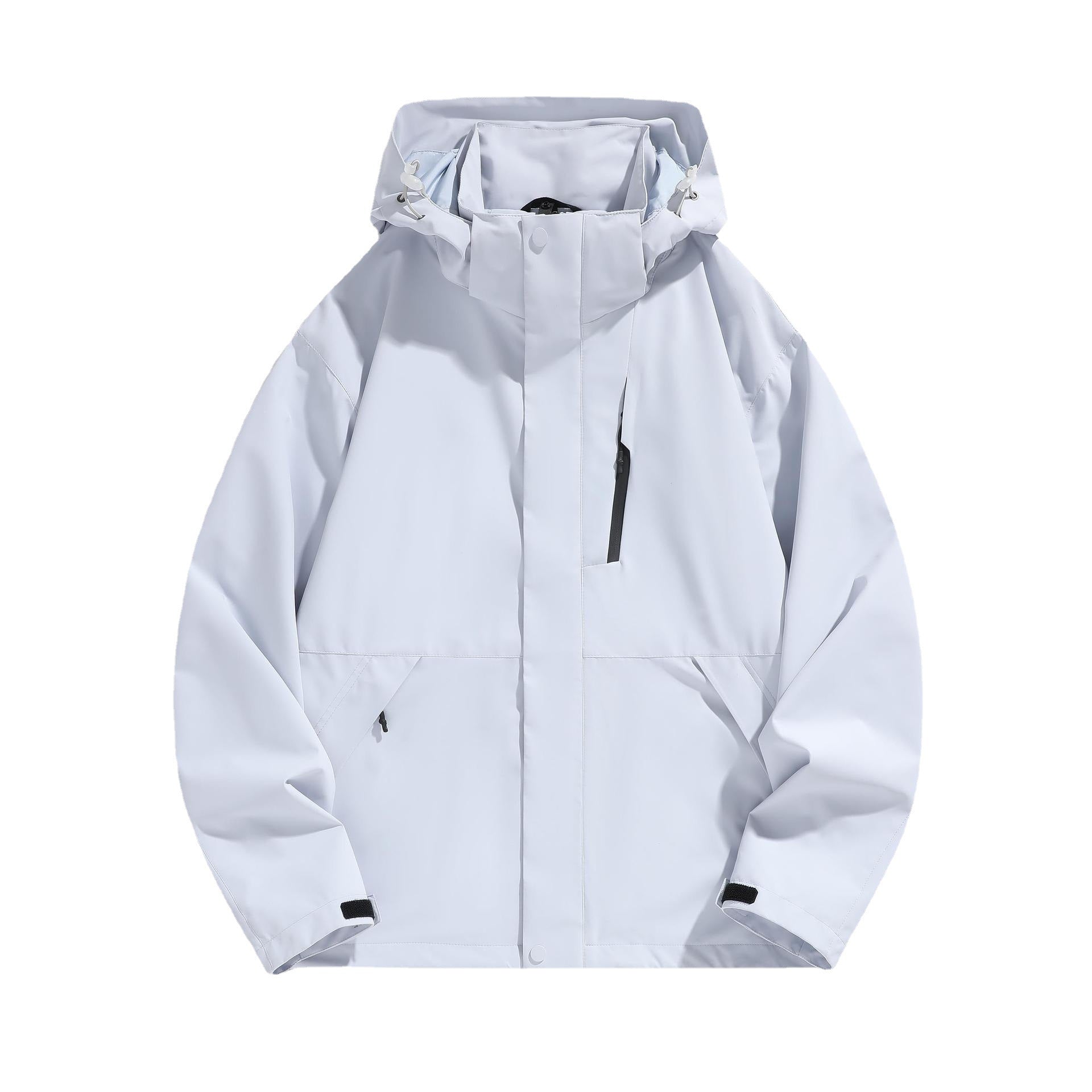 Women's Water-Repellent Hooded Transitional Jacket with Adjustable Hood, Concealed Front Placket and Multifunctional Pockets Chichicherry