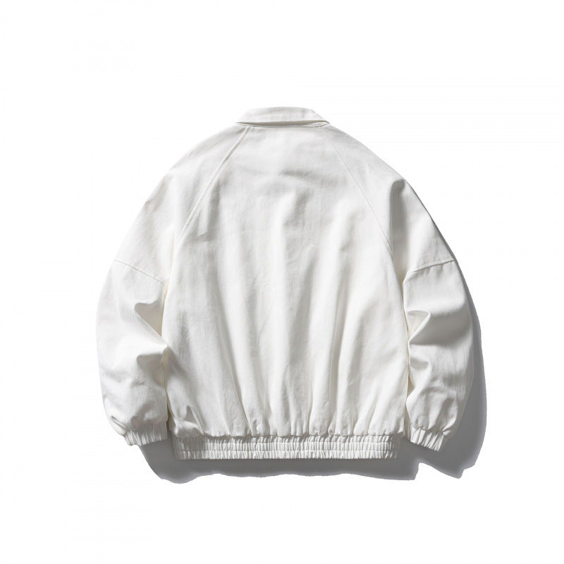 Unisex short-cut boxy jacket made of denim with elastic hem and flap pockets Chichicherry