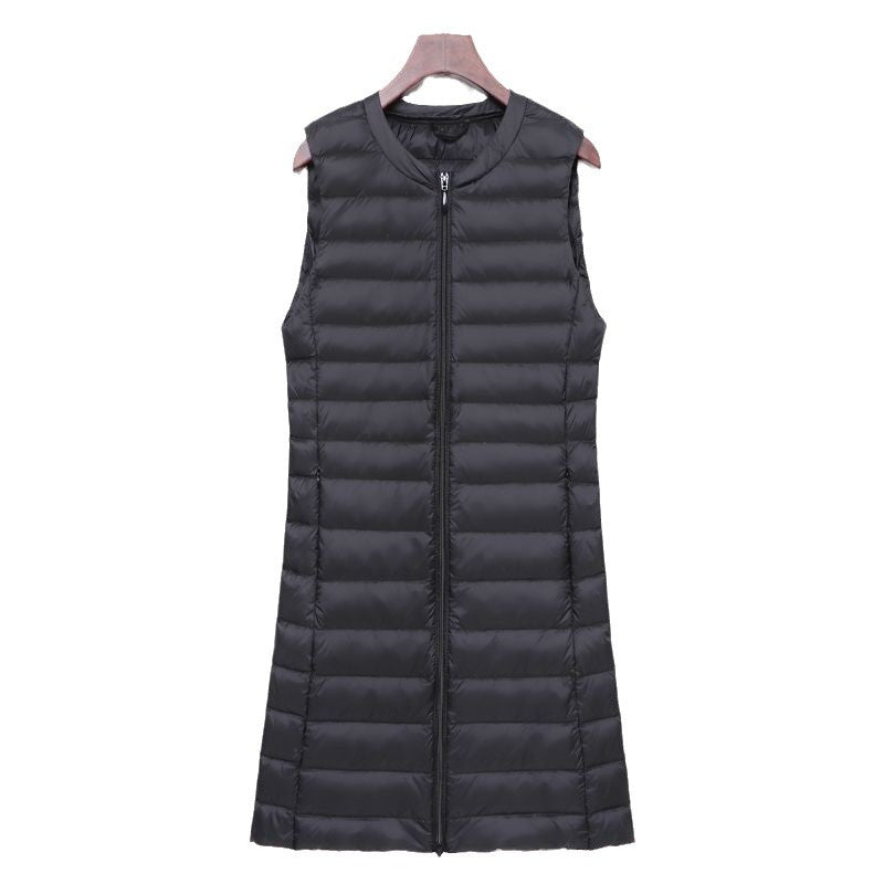 Ladies Long Quilted Thermal Vest with A-Line Silhouette Chichicherry