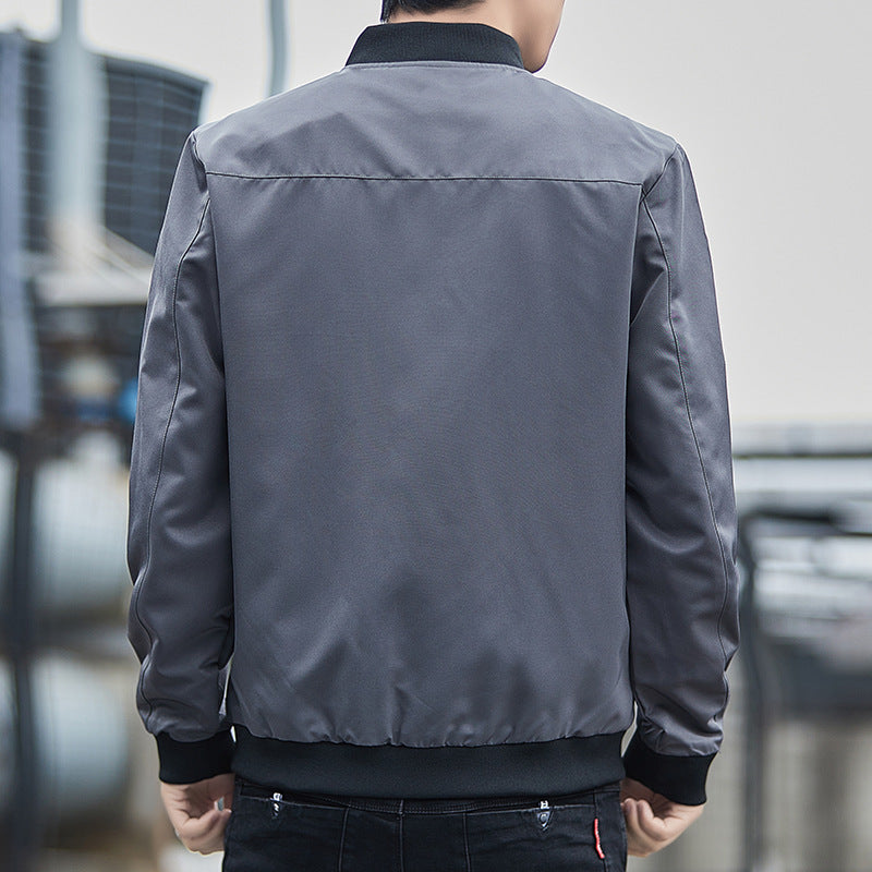 Men's Lightweight Windproof Tech Bomber with Ribbed Cuffs and Minimalist Seam Details Chichicherry
