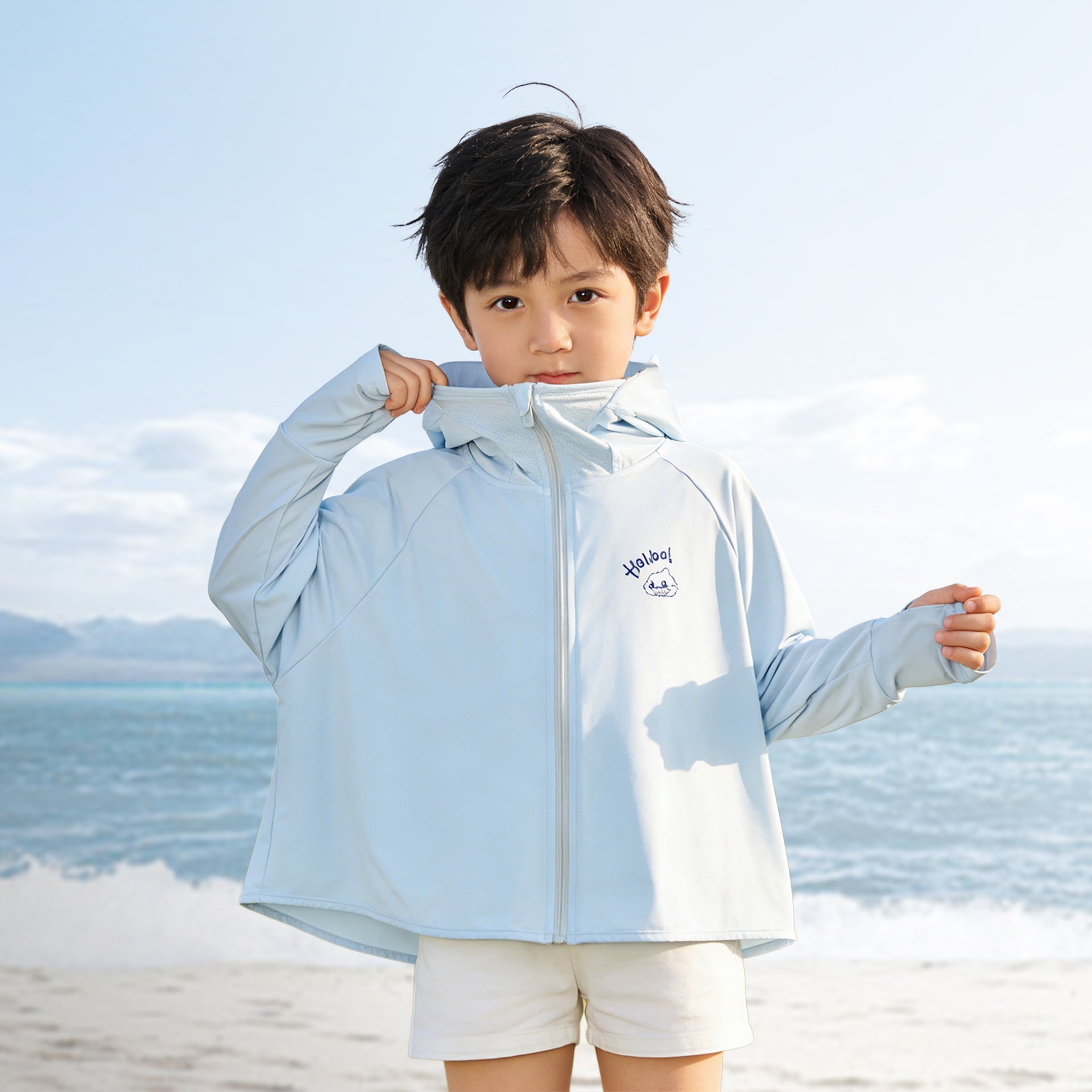 Girls' sun jacket with hood and UV protection Chichicherry