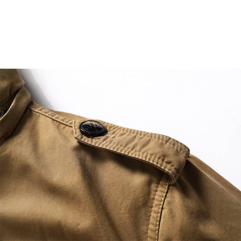 Men's canvas parka with quilted thermal lining, faux fur inner lining, and hood Chichicherry