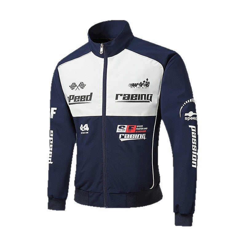 Men's Racing Sport Track Jacket in Retro Motorsport Style Chichicherry
