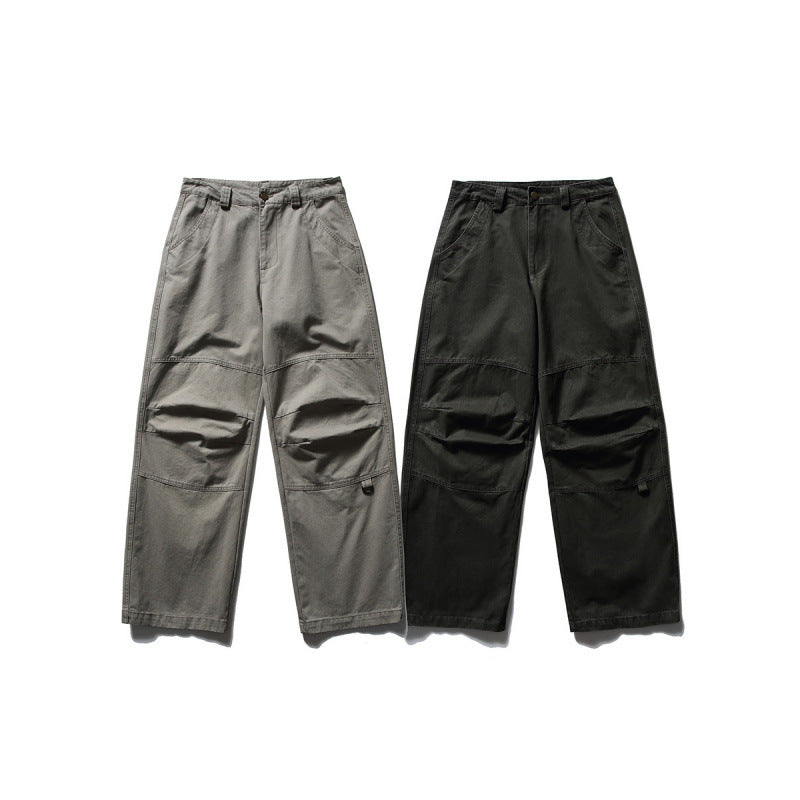 Men's Loose Utility Cargo Pants in Workwear Style with Knee Inserts and Patch Pockets Chichicherry