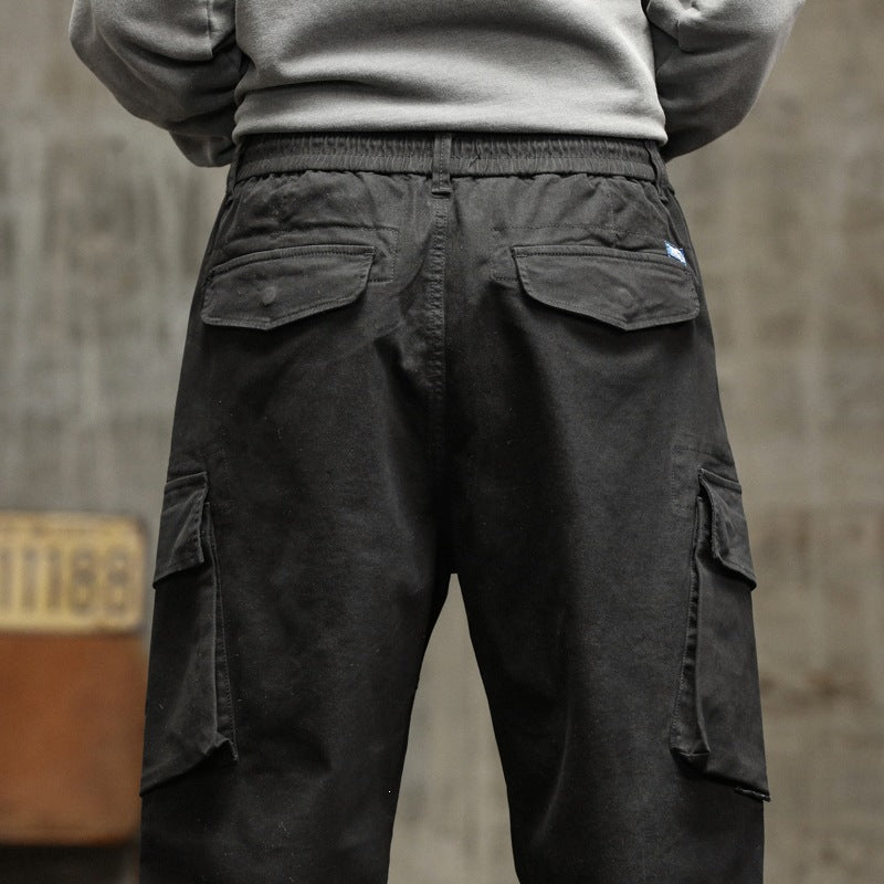 Men's Cargo Jogger Pants with Utility Pockets and Elastic Cuffs Chichicherry