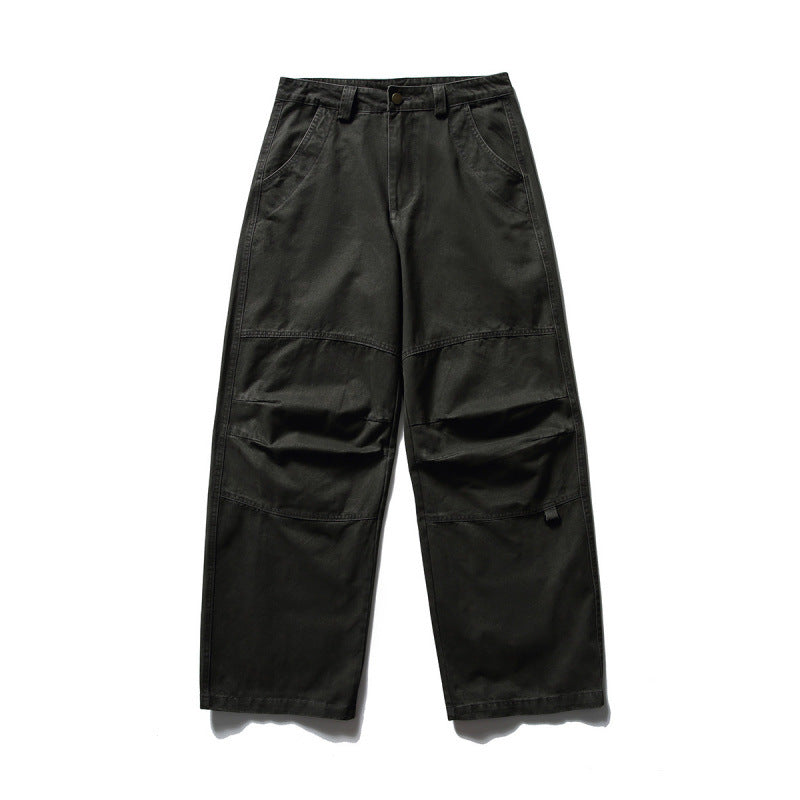 Men's Loose Utility Cargo Pants in Workwear Style with Knee Inserts and Patch Pockets Chichicherry