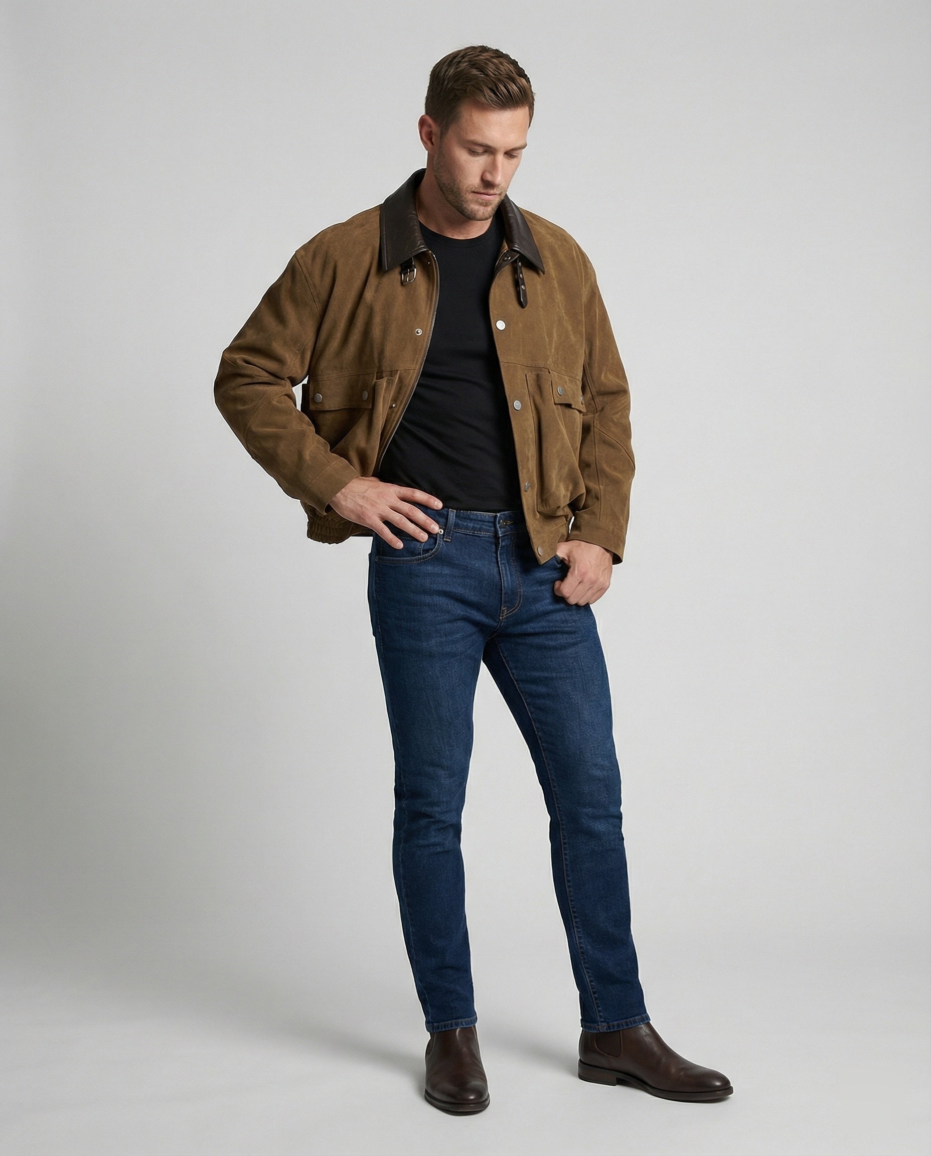 Men's Suede Blouson Boxy