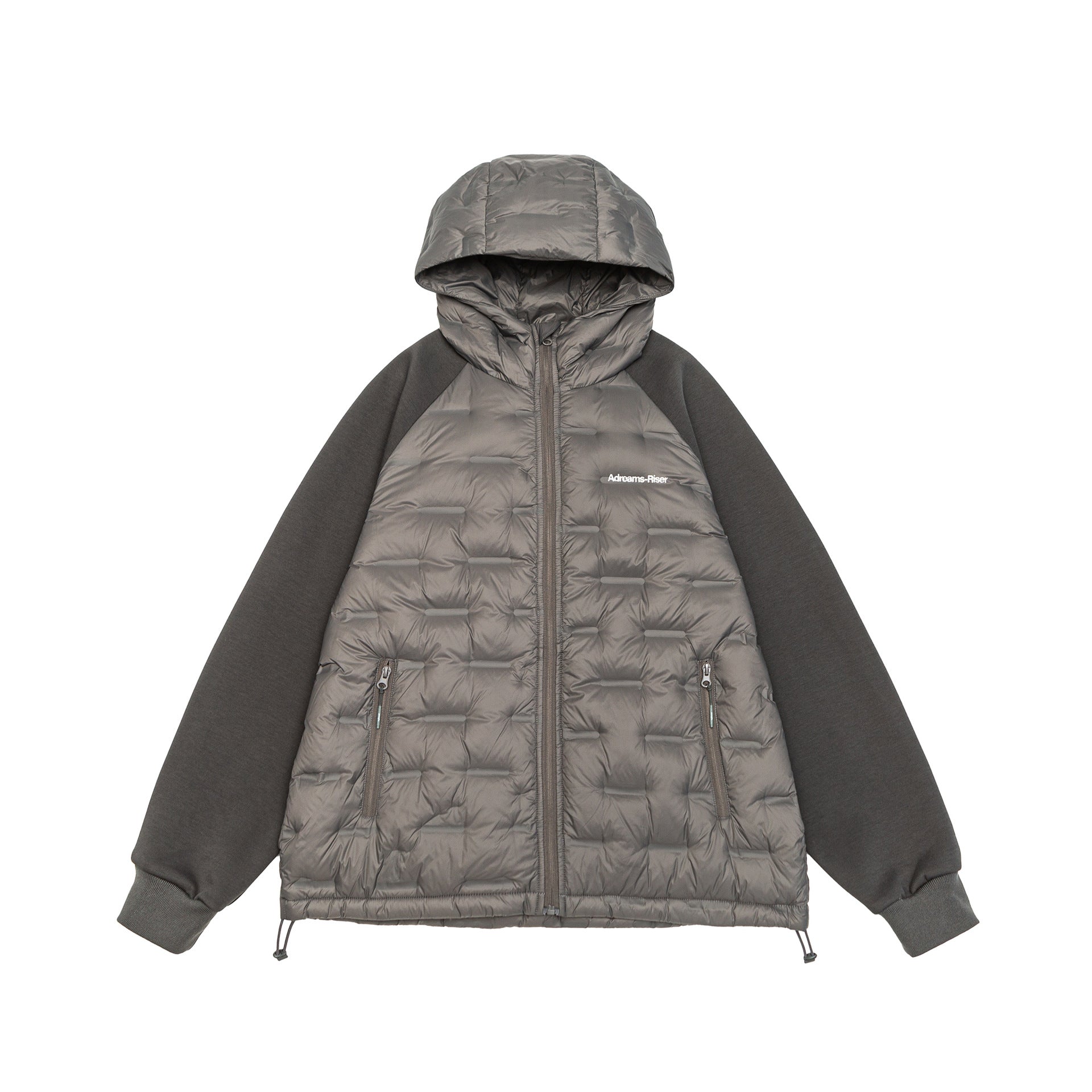 Men's hybrid quilted jacket with padded front, hood, and elastic sleeve cuffs Chichicherry