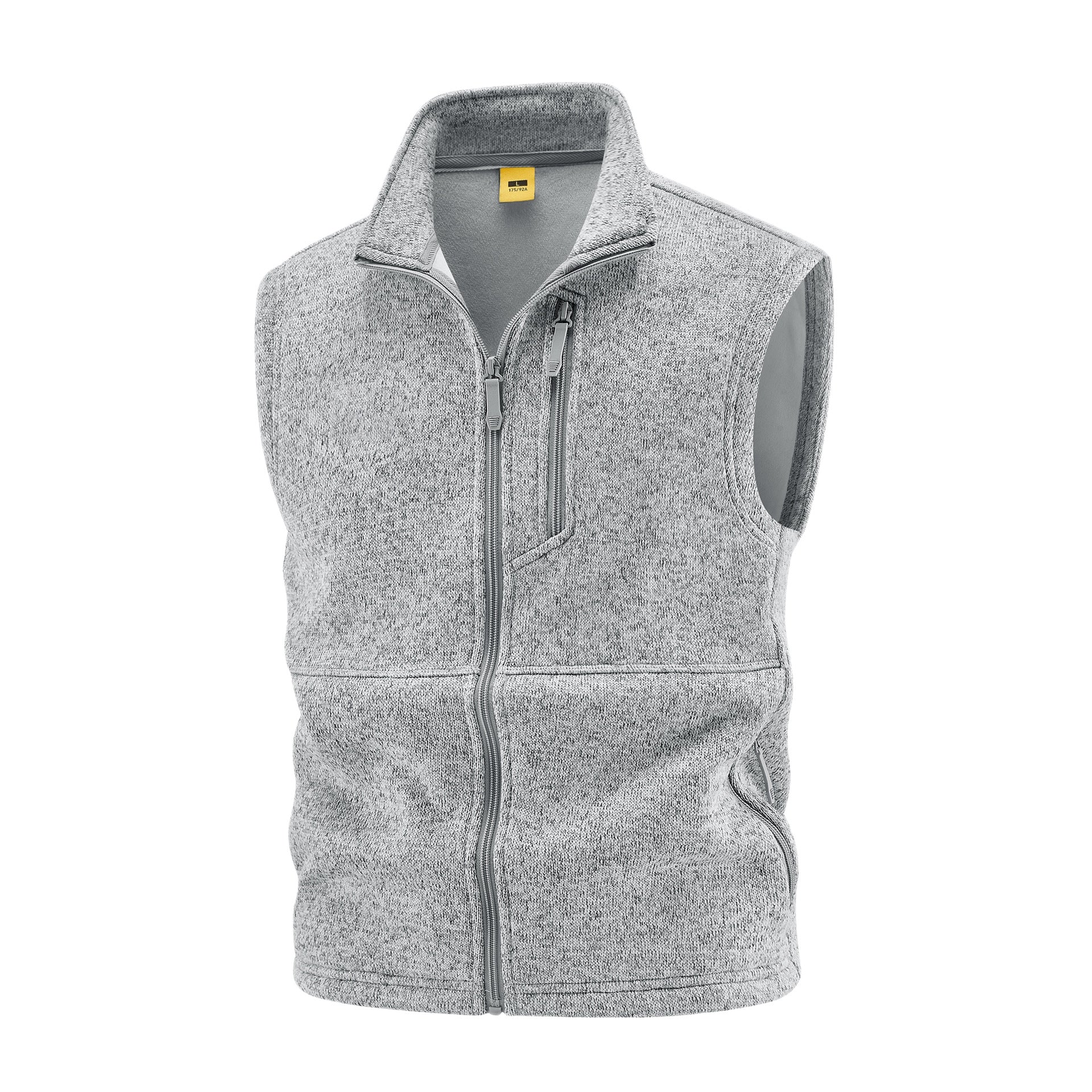 Men's fleece vest with high stand collar, chest zipper and side pockets Chichicherry