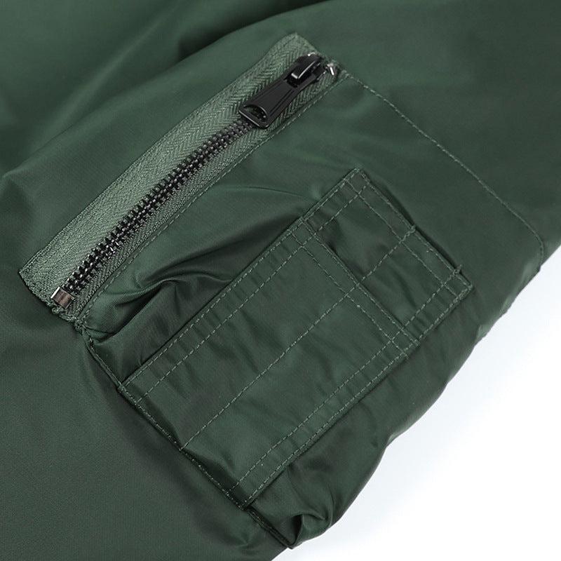 Men's Short Blouson Bomber Jacket with Quilted Thermal Lining, Nylon Shell and Arm Pocket Chichicherry