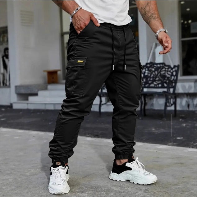 Men's multifunctional cargo jogging pants with reinforced knee areas, drawstring waistband & elastic hem cuffs Chichicherry