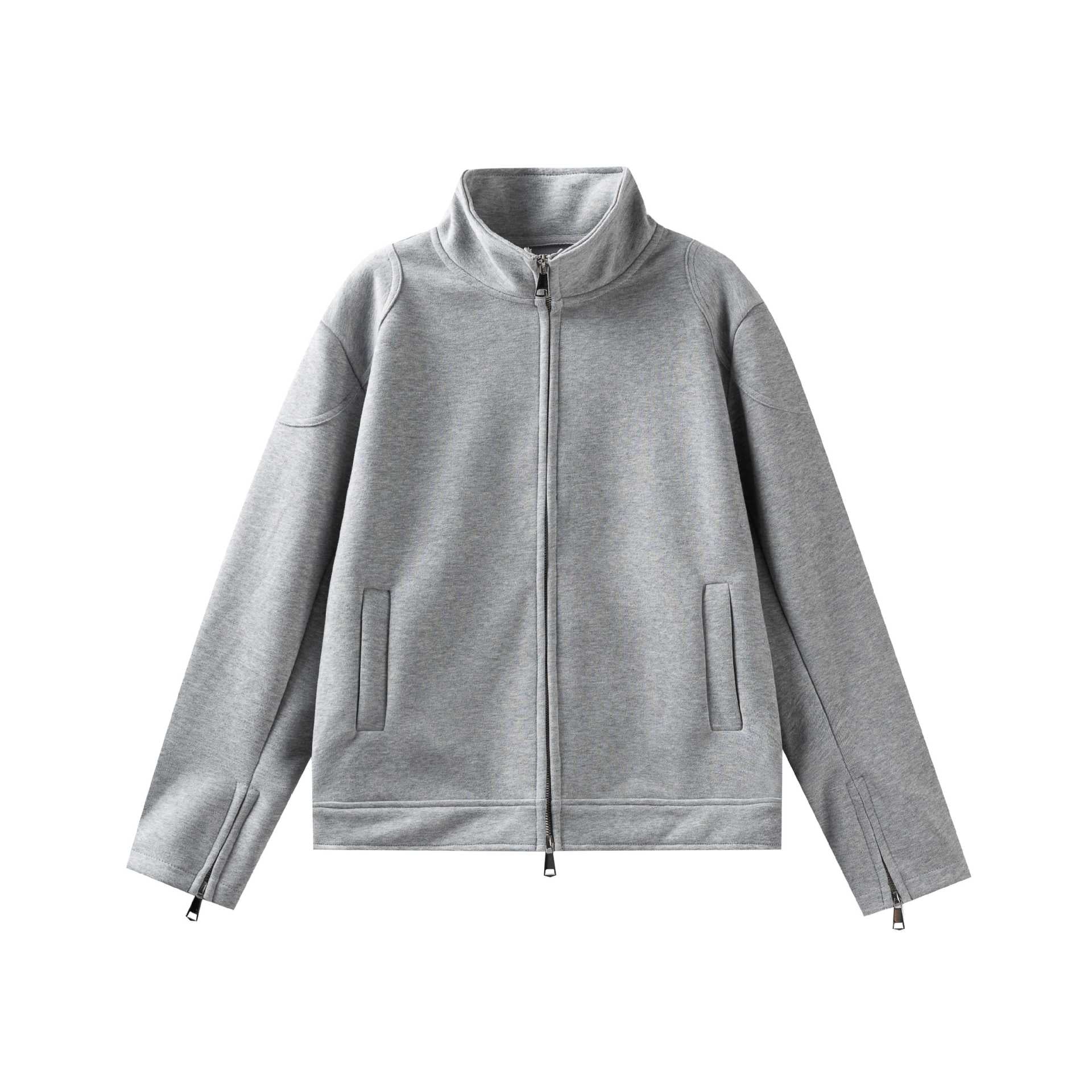 Unisex High Collar Zip Jacket made of French Terry with sleeve slits and side pockets Chichicherry