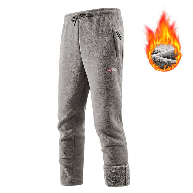 Men's thermal fleece jogging pants with sherpa cuffs, drawstring & zip pockets Chichicherry