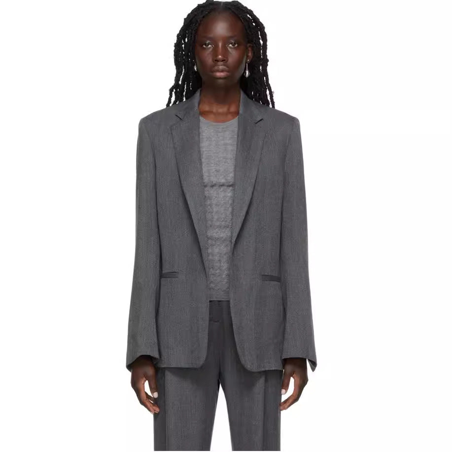 Women's Two-Piece Oversized Blazer Set with Wide Pleated Pants Chichicherry