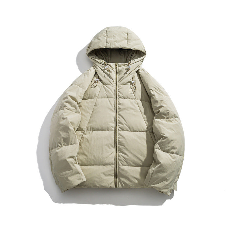 Men's lightly padded hooded jacket with windproof microfiber shell and adjustable drawstring Chichicherry
