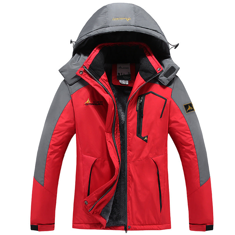 Men's three-layer thermo trekking jacket with removable hood and high-pile fleece lining Chichicherry