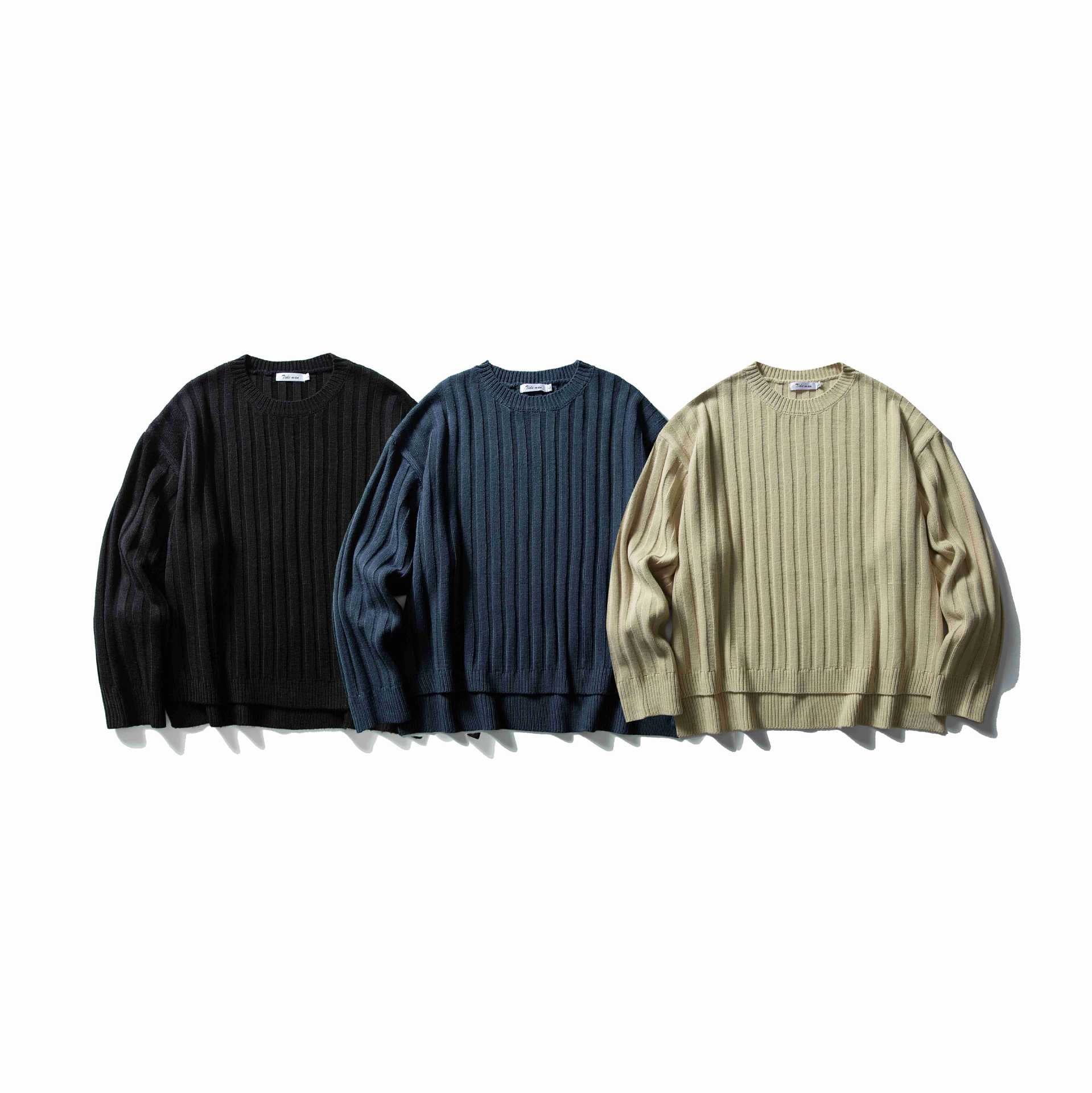 Unisex Coarse Ribbed Oversize Sweater with Round Neck