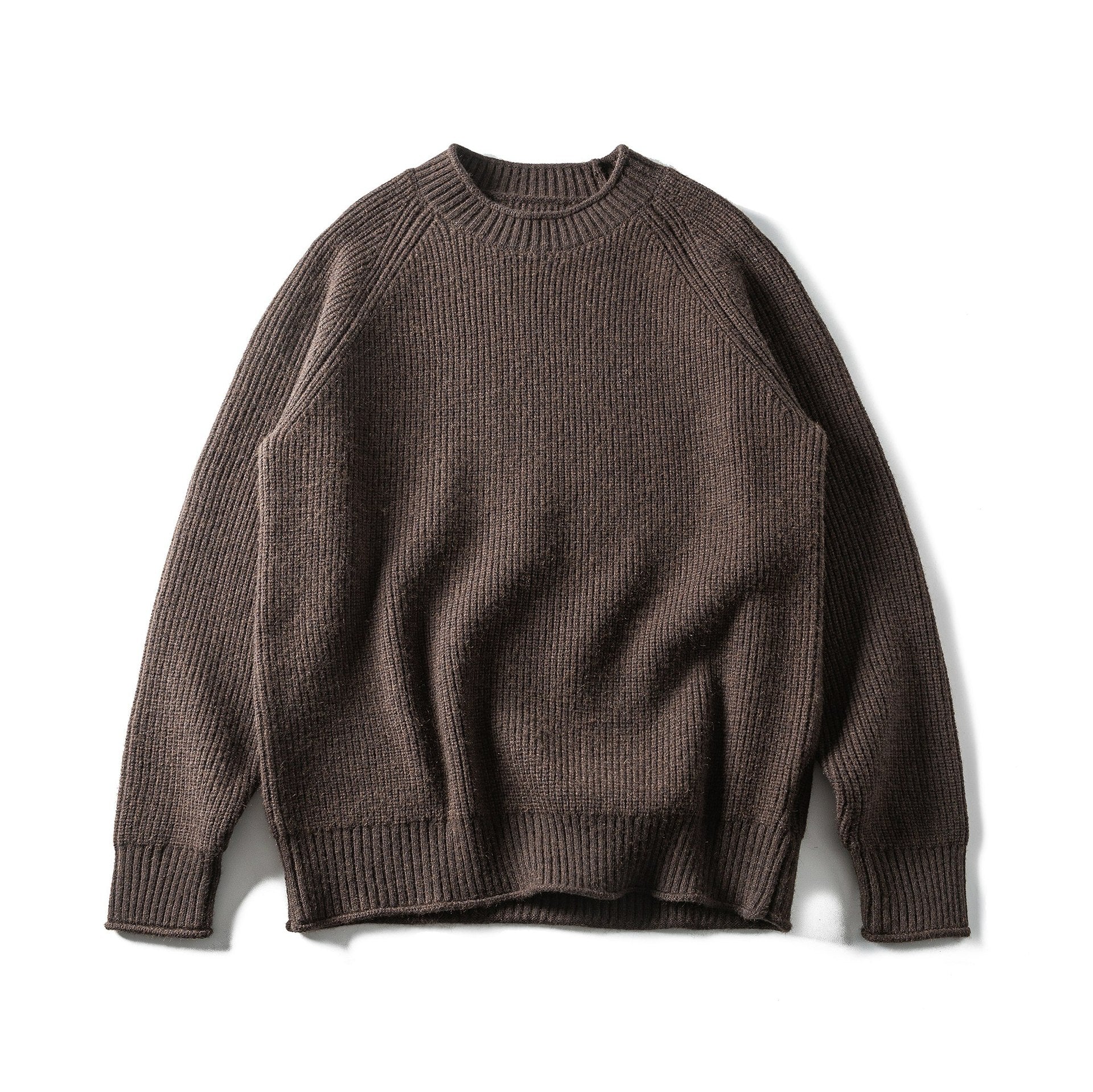 Men's ribbed knit sweater with round neck and raglan sleeves Chichicherry