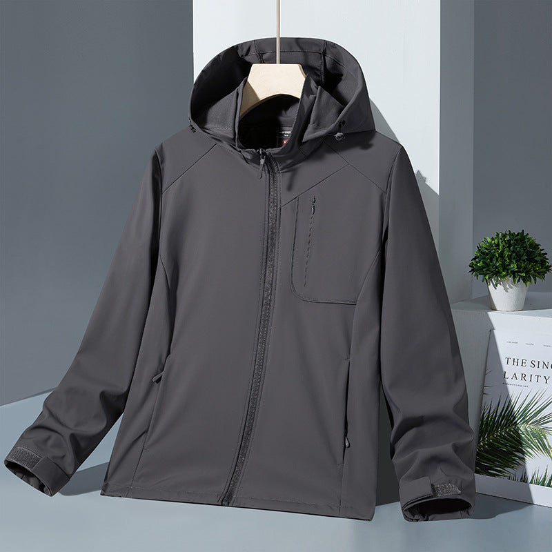 Women Light Softshell Hoodie Jacket with wind and water repellent membrane and chest zip pocket Chichicherry