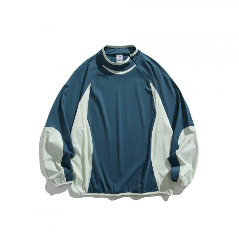 Unisex Wide cut windproof functional sweatshirt with contrast panels Chichicherry