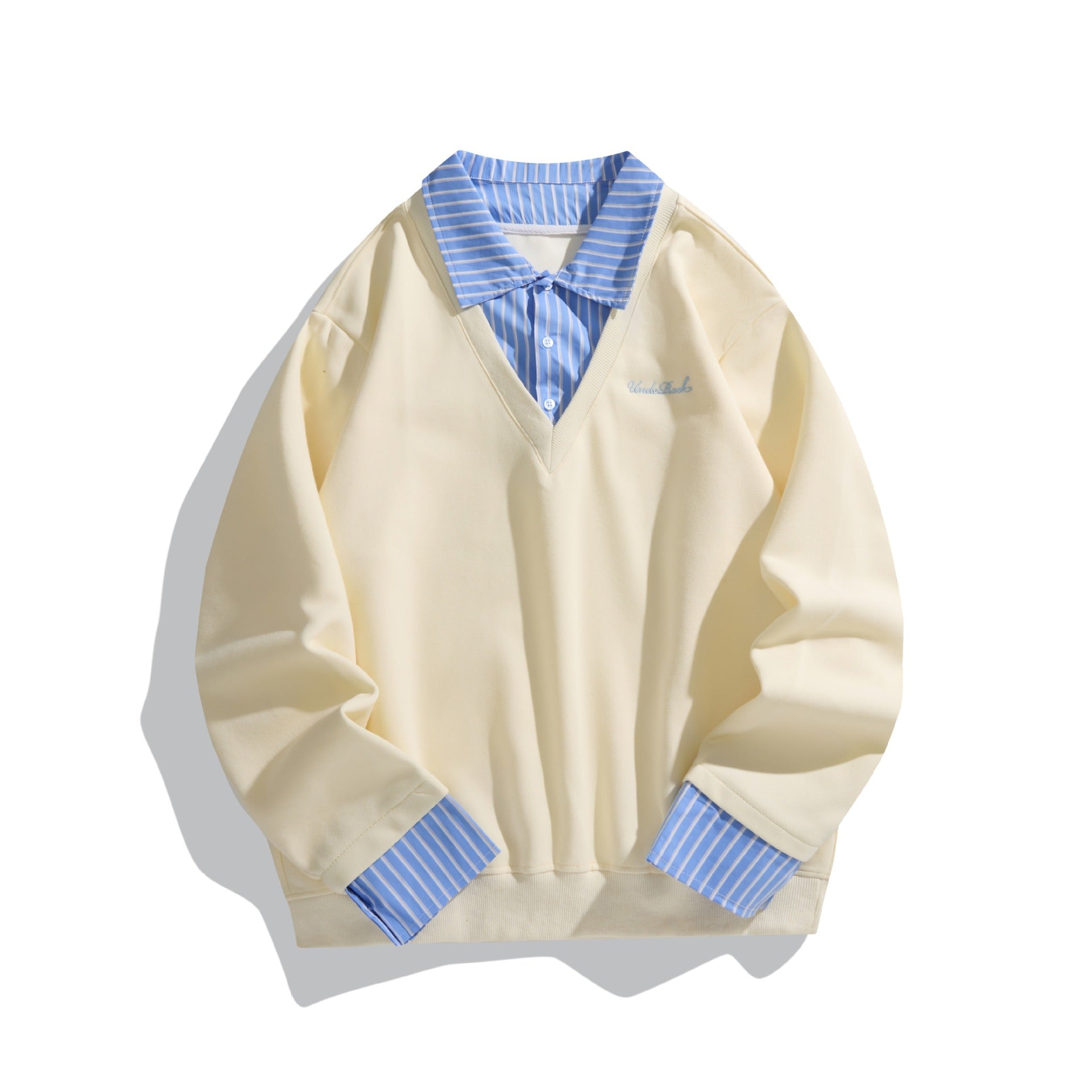 Unisex Oversize Layering Sweater with integrated shirt collar Chichicherry