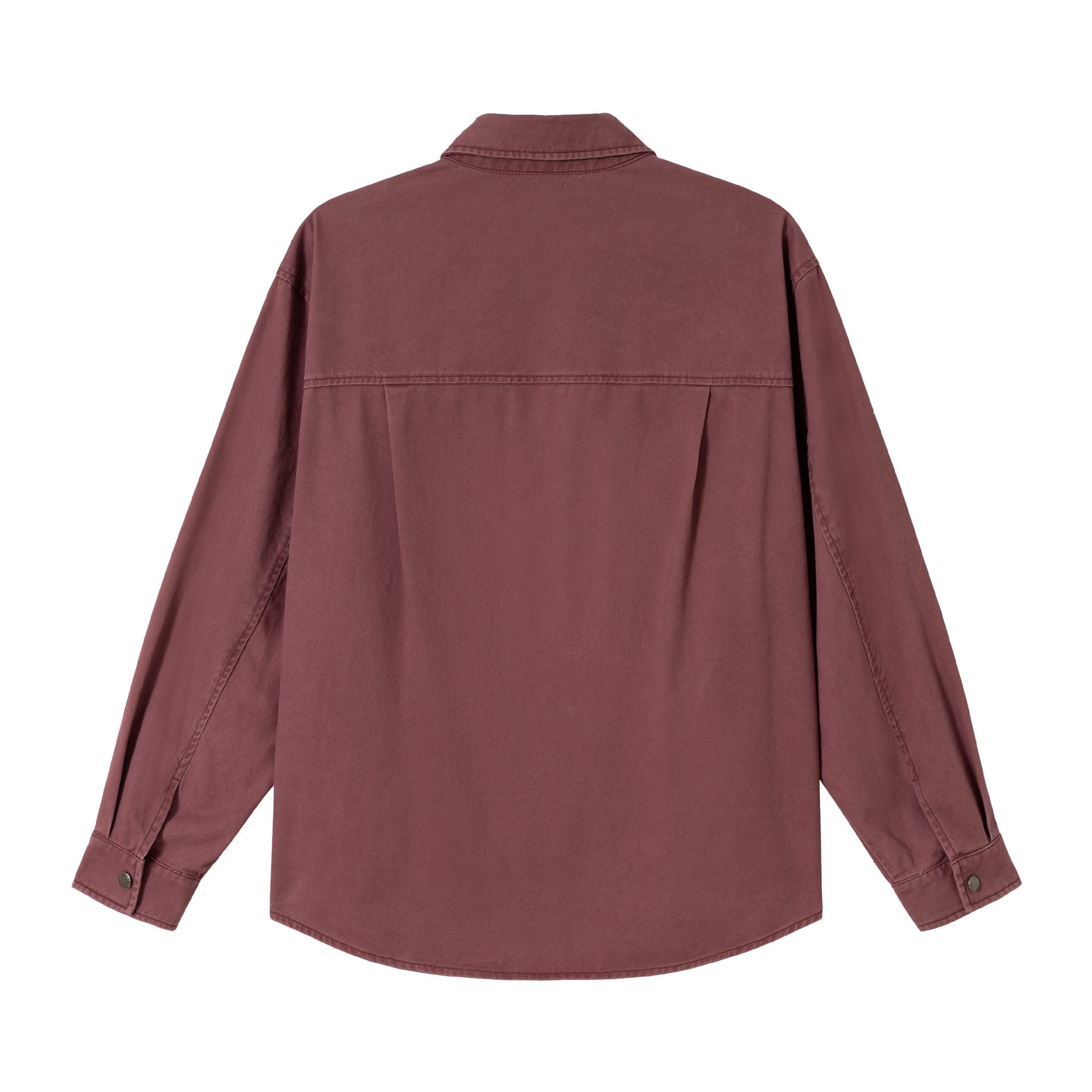 Ladies Oversize Shirt Jacket in Shacket Style made of washed cotton twill with snap button closure Chichicherry