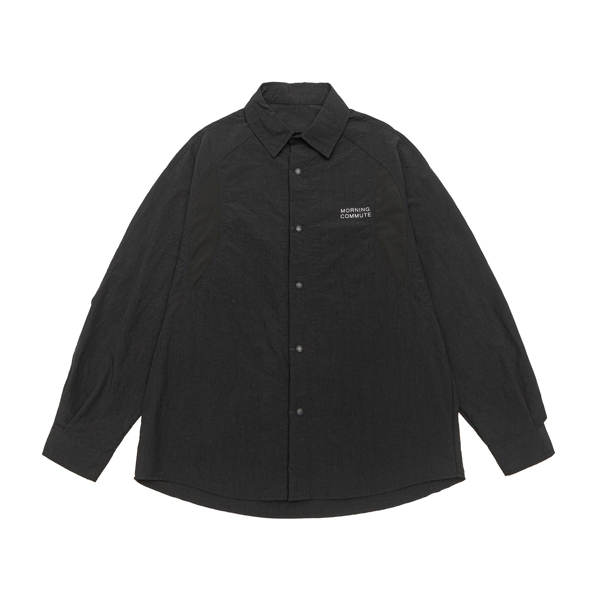 Unisex Light Overshirt in Coach Style with Shirt Collar and Chest Print Chichicherry