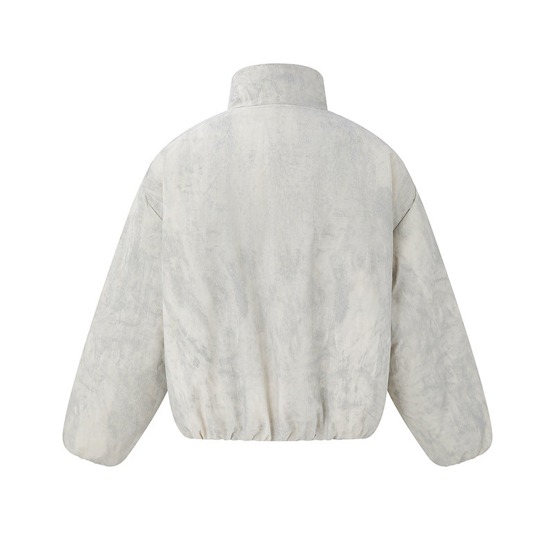 Unisex Short fitted padded oversized bomber jacket with stand-up collar and chest flaps Chichicherry