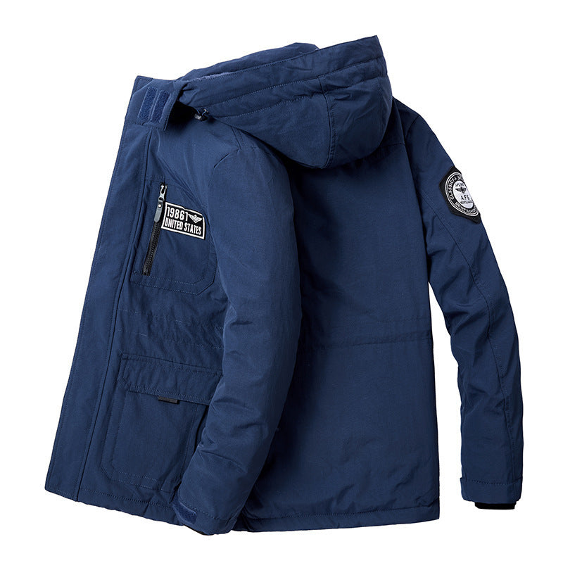 Men's Padded Field Parka with Hood, Cozy Teddy Lining and Tactical Multi-Pockets Chichicherry