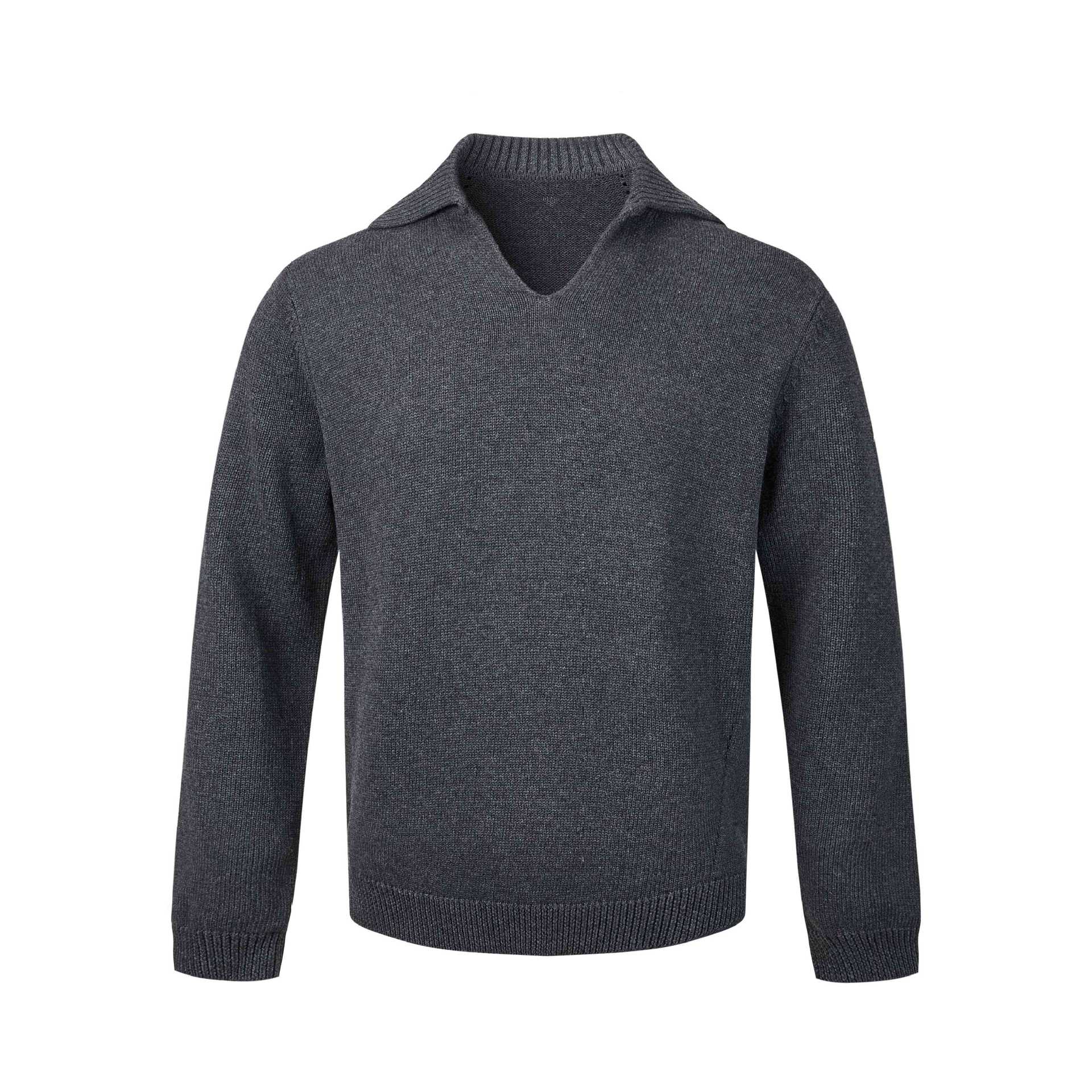 Women's fine knit sweater with V-slit collar and ribbed hem Chichicherry
