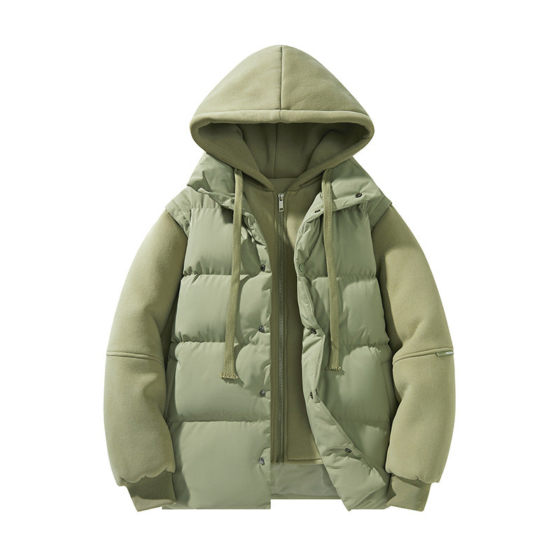 Men's hybrid quilted jacket with integrated hood fleece inner layer Chichicherry