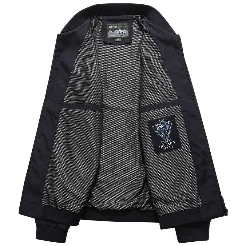 Men's Lightweight Softshell Bomber with Breathable Mesh Lining and Zipper Pockets Chichicherry