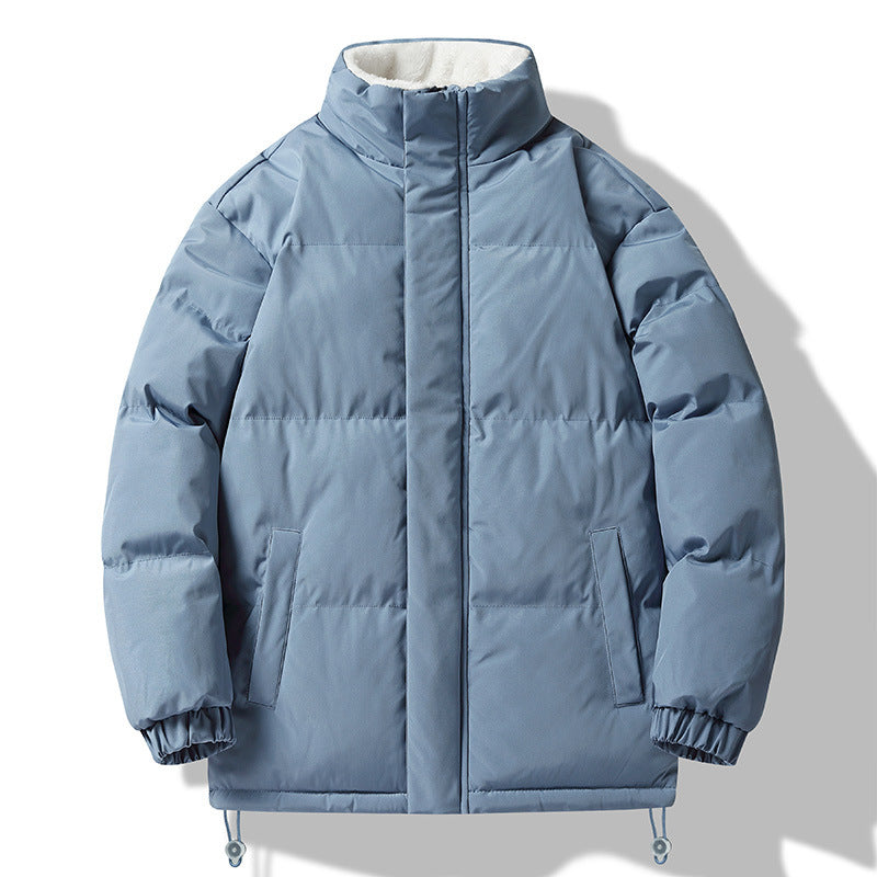 Men's loosely cut padded quilted jacket with high collar and Sherpa inner collar Chichicherry