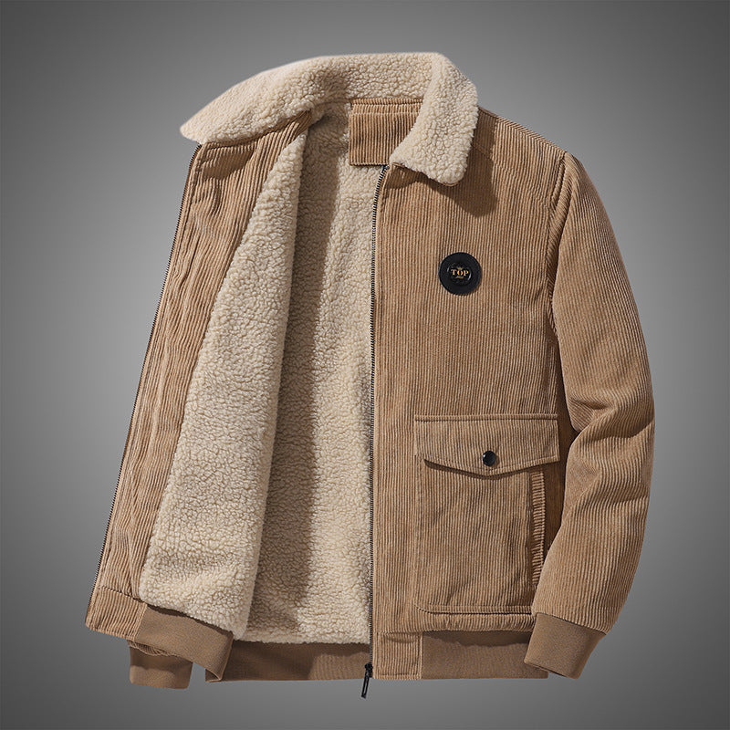 Men's cord jacket with teddy lining, Sherpa interior and patch pockets Chichicherry