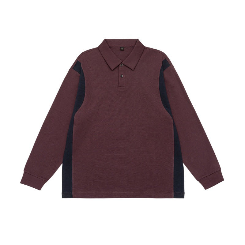 Unisex Long Sleeve Polo Shirt in Oversize Sweatstyle with Contrast Side Inserts Chichicherry