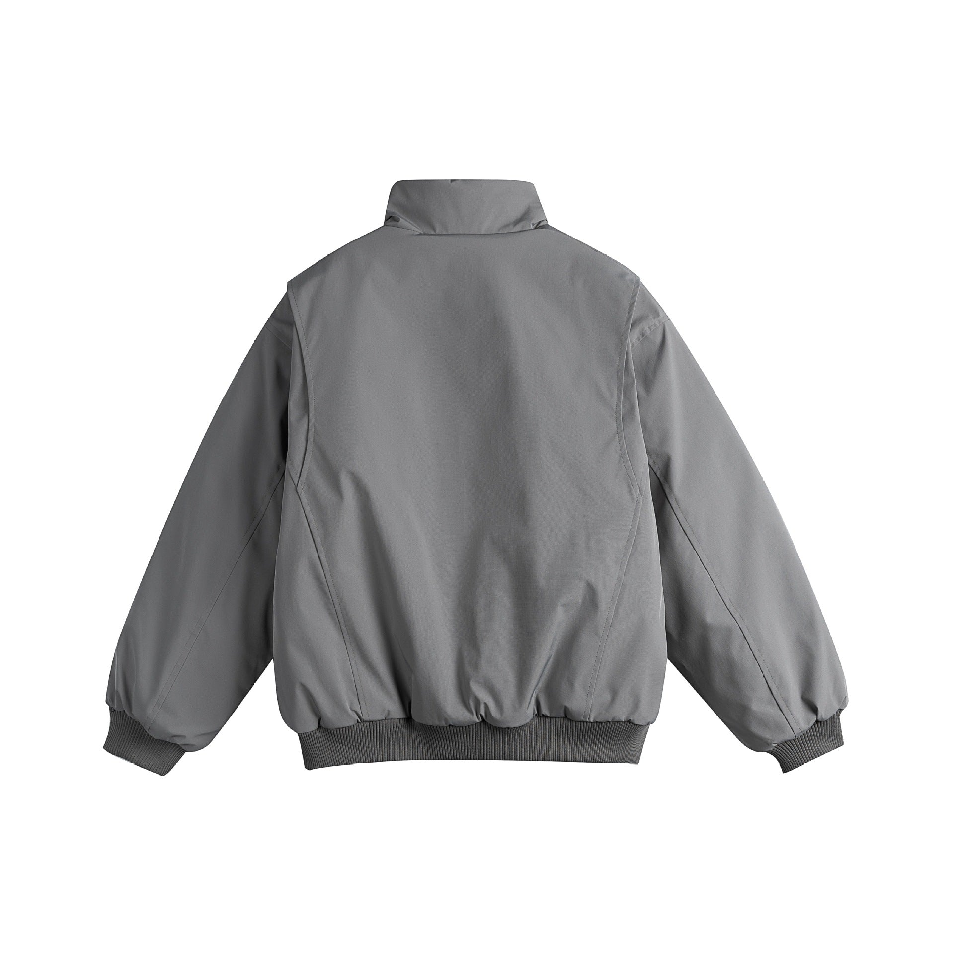 Women's Lined Boxy Bomber Jacket with High Stand Collar and Diagonal Quilted Look Chichicherry