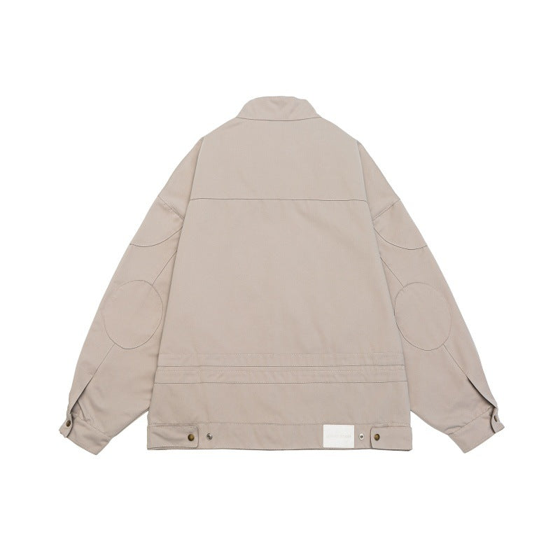 Unisex Boxy-Zip jacket in oversized cut with stand-up collar and tonal logo embossing Chichicherry