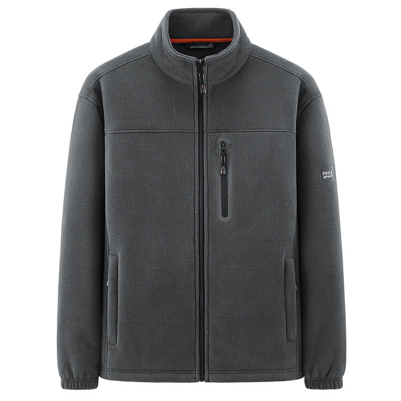 Men's Insulating Microfleece Functional Jacket with Waterproof Chest Pocket and Stand Collar Chichicherry