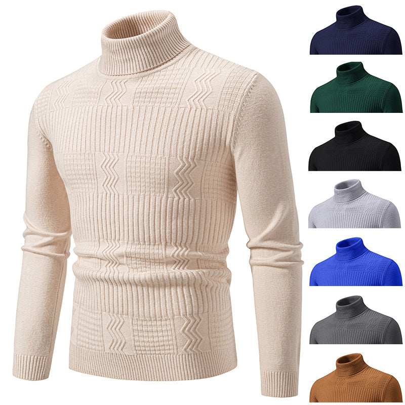 Men's turtleneck sweater with textured knit and fitted silhouette Chichicherry
