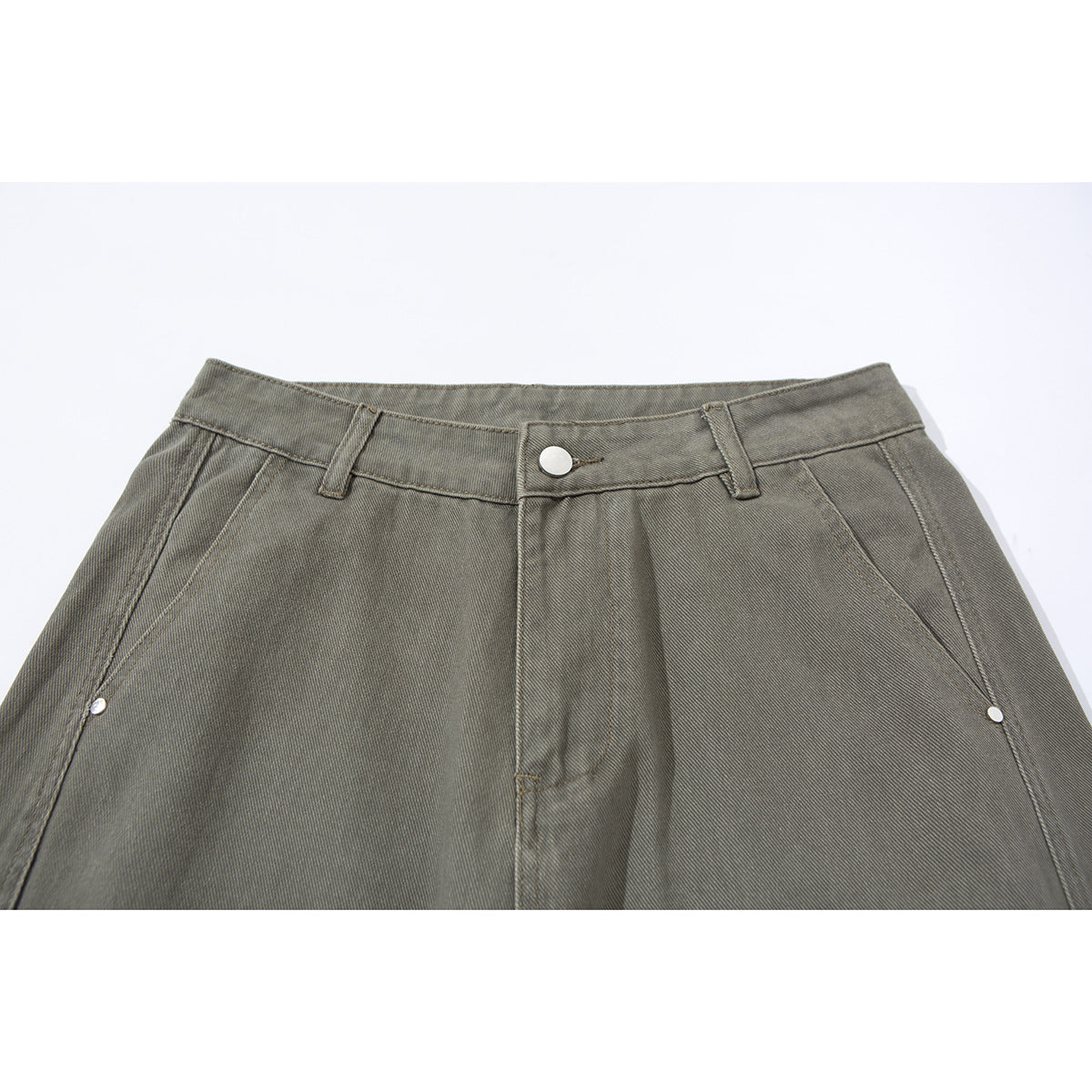Women's wide pleated trousers in utility cargo style with high waist and prominent seam details Chichicherry