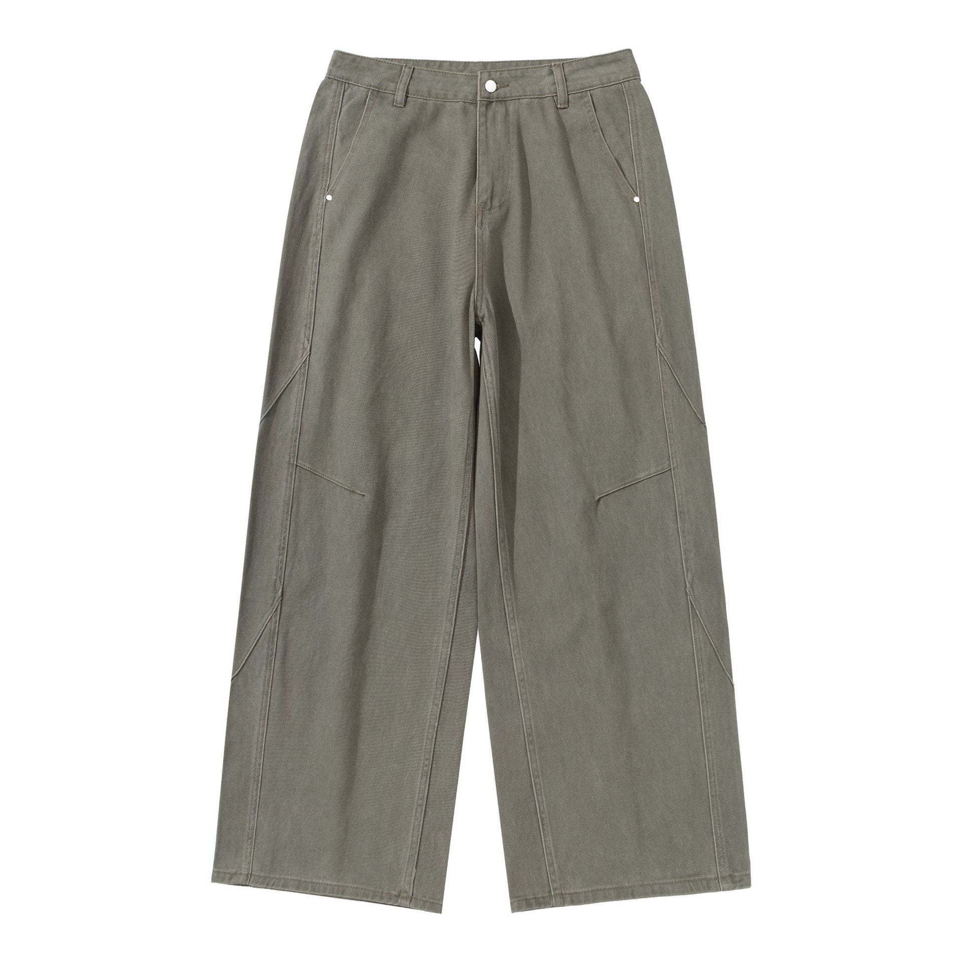 Women's High-Waisted Utility Culotte Pants with Wide Legs and Patch Pockets Chichicherry