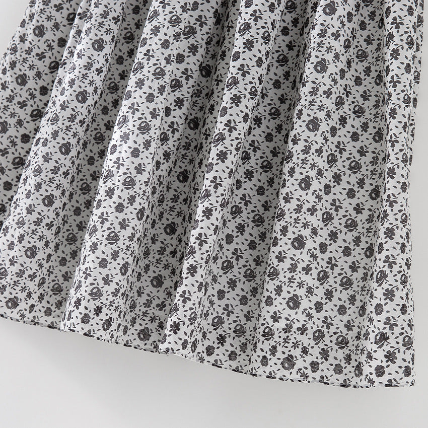 Women’s midi skirt with gathered waistband and small floral print Chichicherry