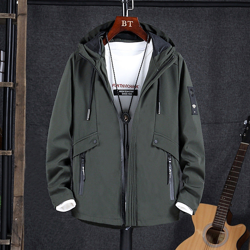 Men's wind and water-resistant softshell field jacket with mesh hood lining and concealed zip pockets Chichicherry