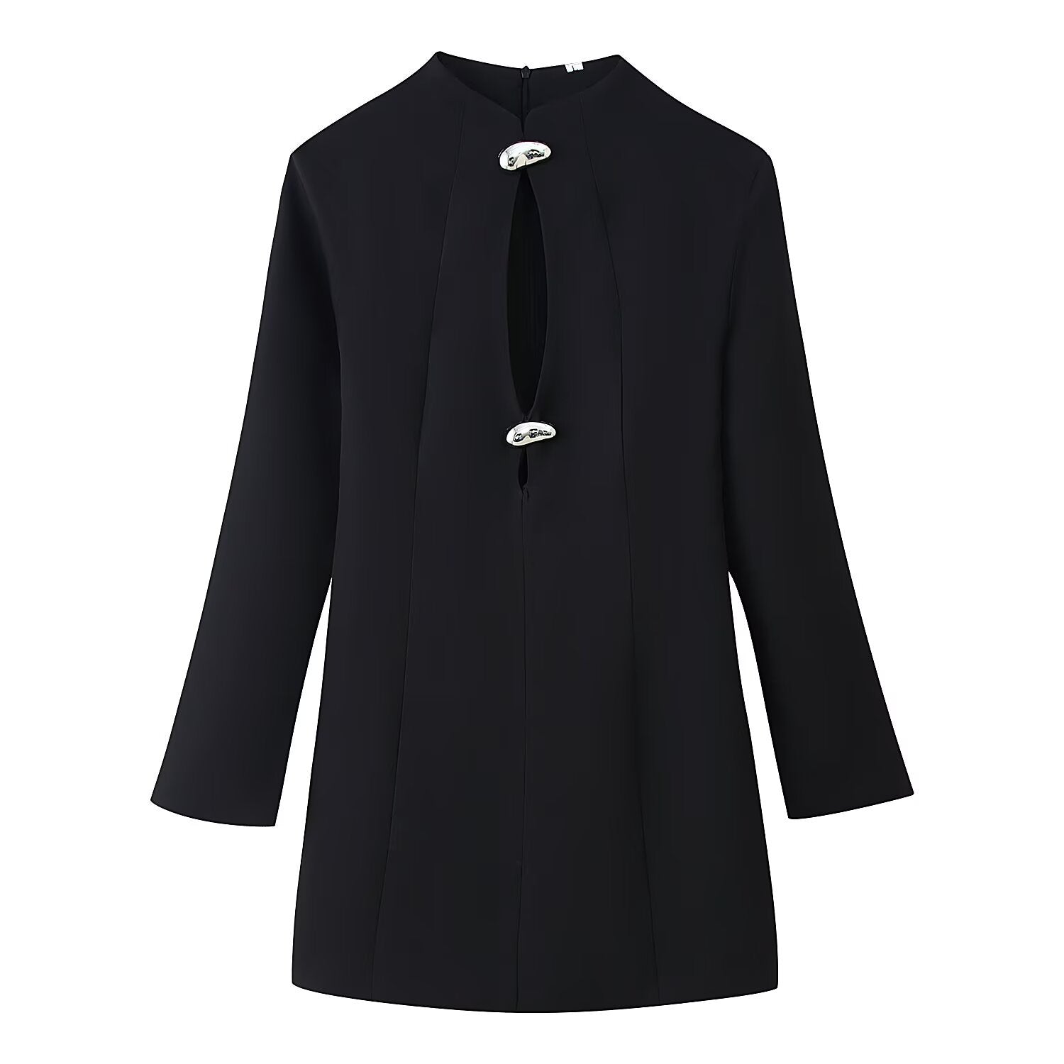 Women’s Longline Tunic with Central Keyhole and Decorative Buttons Chichicherry