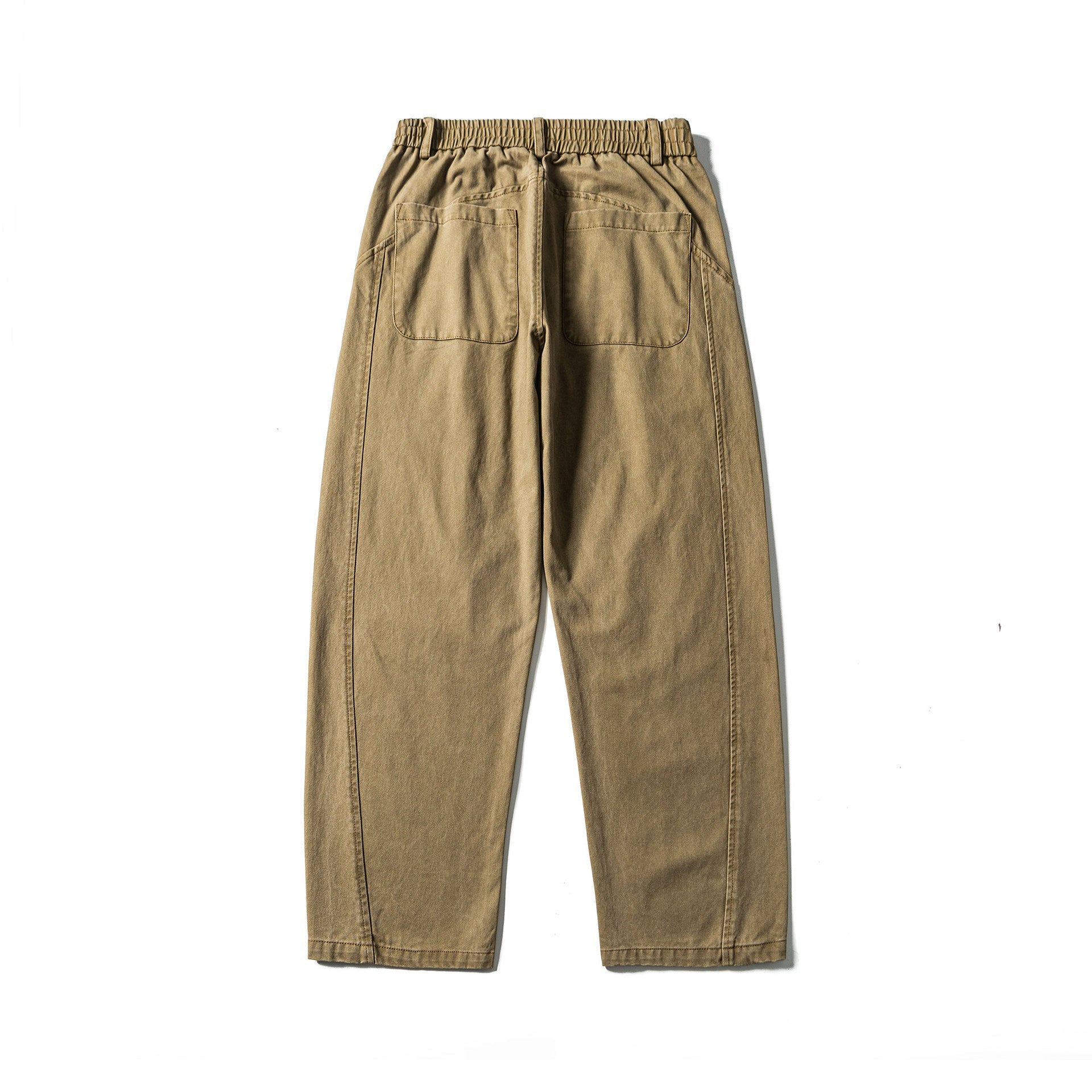Women's High-Waist Relaxed-Fit Utility Pants with Seam Panels and Elastic Waistband Chichicherry