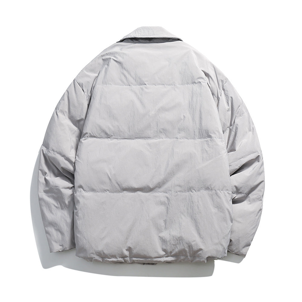 Unisex Boxy padded shirt jacket with large flap pockets and snap button closure Chichicherry